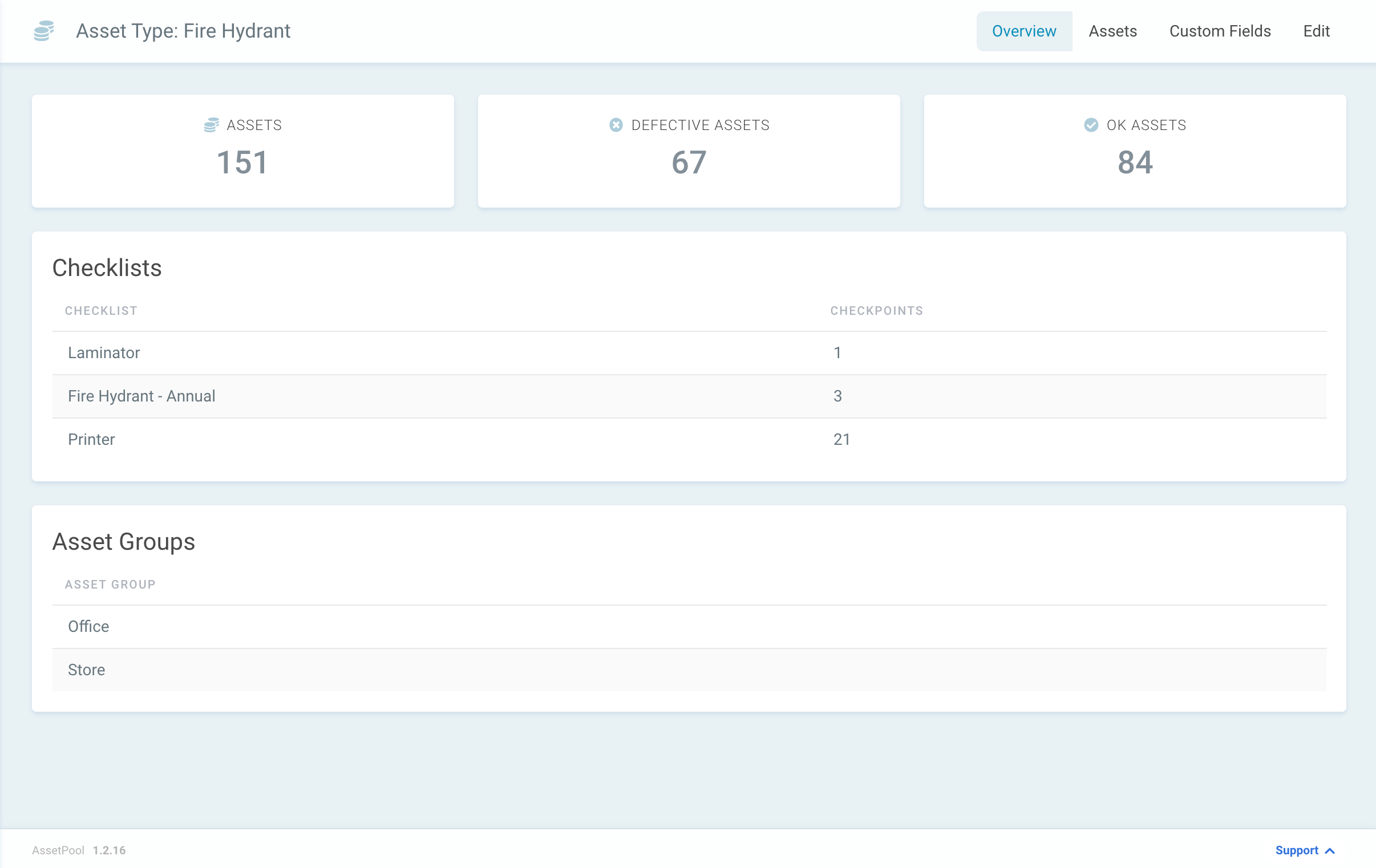 Assetpool Asset Type Edit