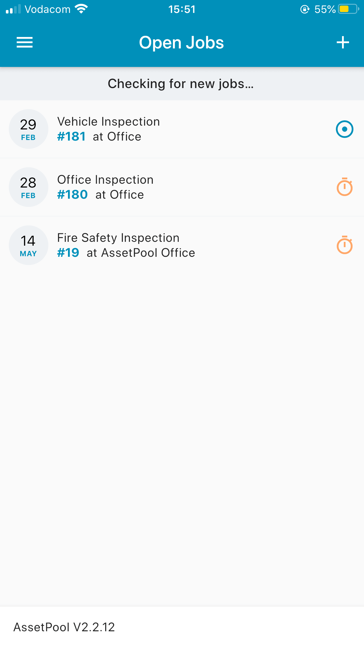 assetpool open jobs in progress