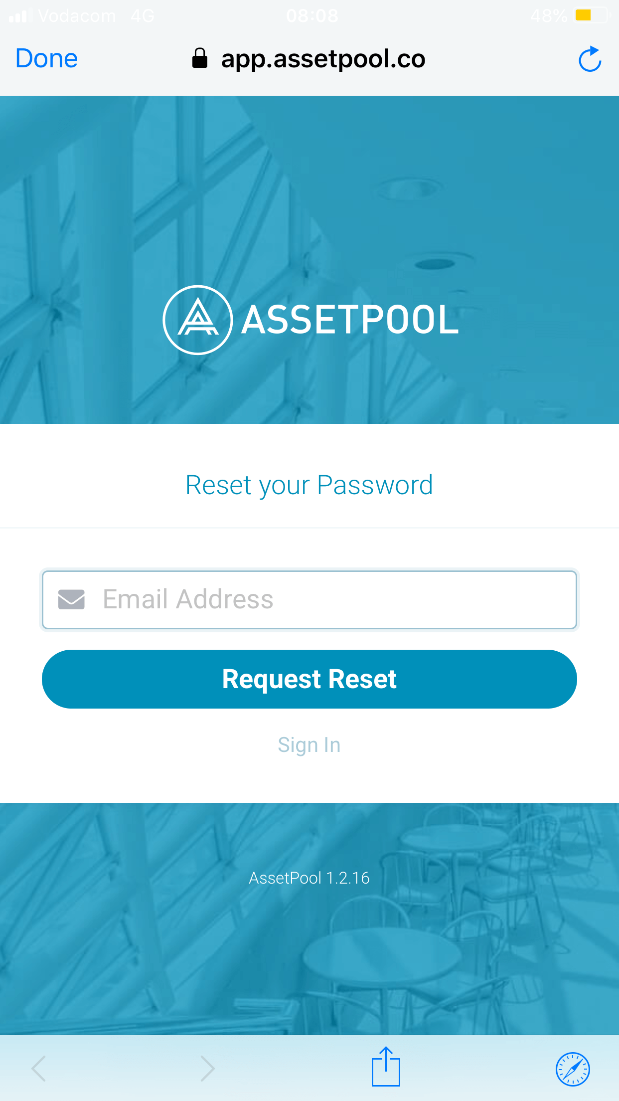 assetpool password reset