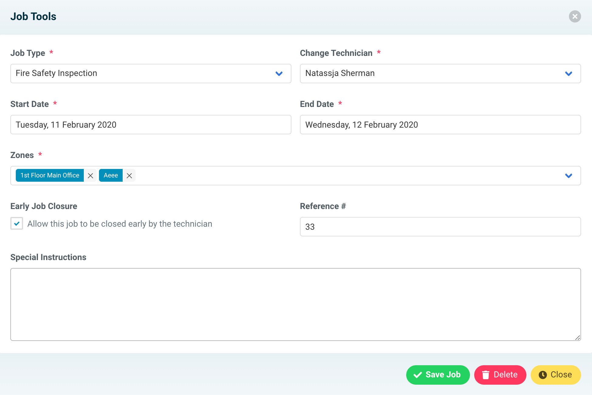 Assetpool Close Job Enabled