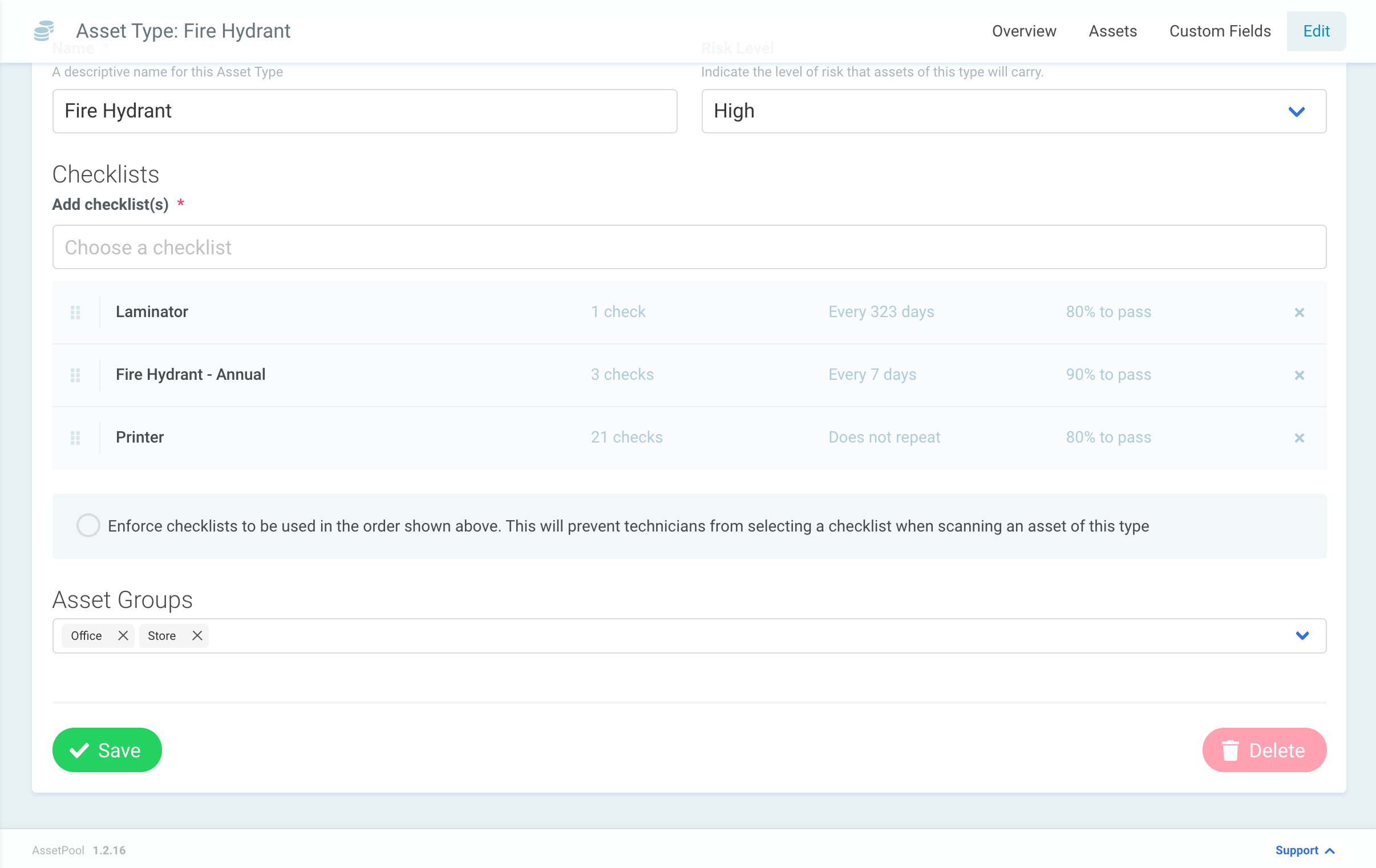 Assetpool Asset Type Save