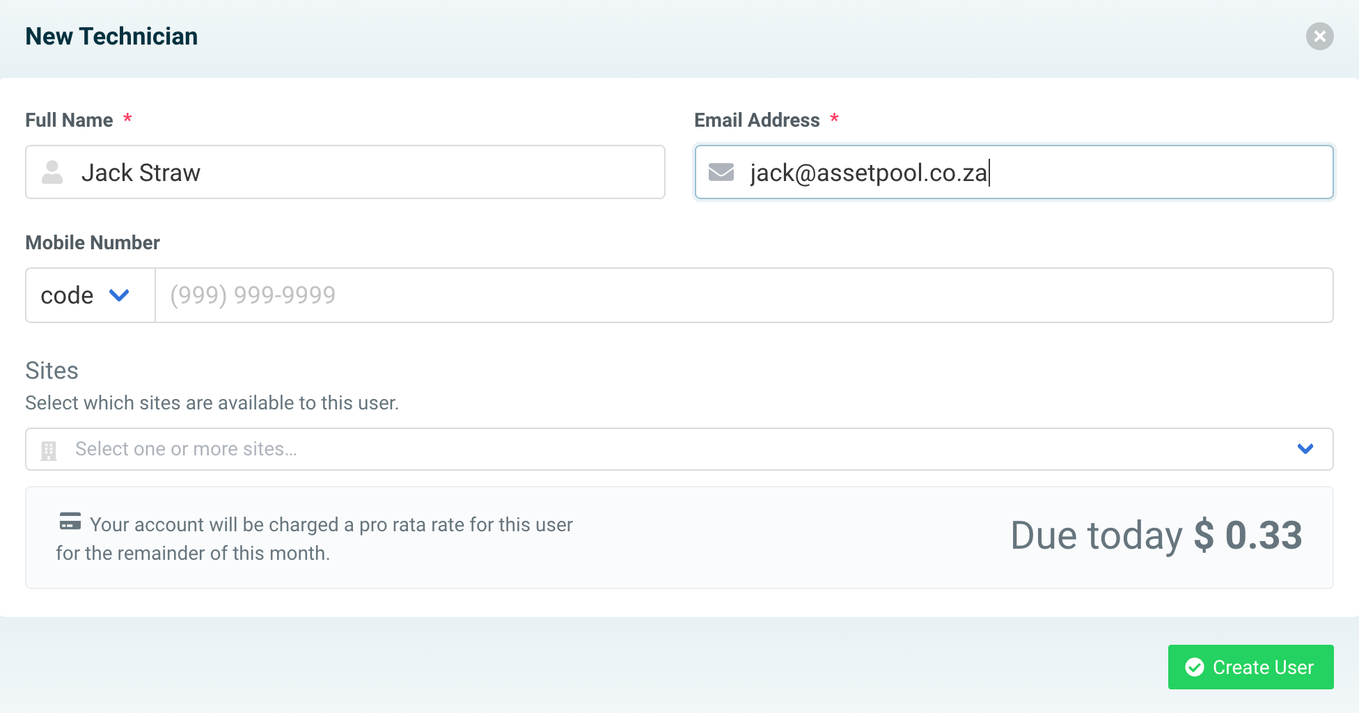 assetpool technician name email